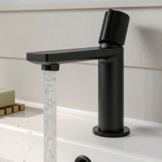 Verona Velora Matt Black Basin Mixer Tap (inc Waste)