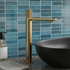 Verona Velora Brushed Brass Tall High Rise Basin Mixer Tap