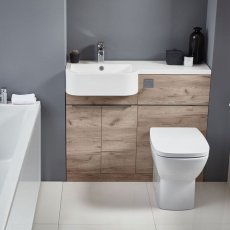 Royo Linea Combination Unit with Basin and Worktop 1000mm Wide LH - Oak
