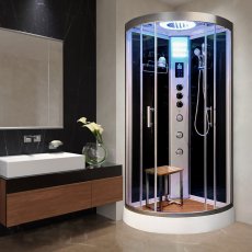 Vidalux Hydro Plus Quadrant Shower Cabin 900mm x 900mm - Midnight Black