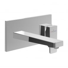Villeroy & Boch Architectura Wall Mounted Basin Mixer Tap with Back Plate and Slotted Waste - Chrome