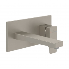 Villeroy & Boch Architectura Wall Mounted Basin Mixer Tap with Back Plate and Slotted Waste - Brushed Nickel Matt