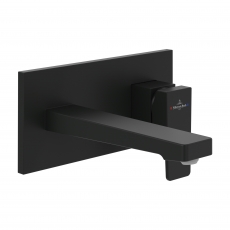 Villeroy & Boch Architectura Wall Mounted Basin Mixer Tap with Back Plate and Slotted Waste - Matt Black
