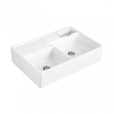 Villeroy & Boch Butler 90 1.75 Bowl Ceramic Kitchen Sink 895mm L x 630mm W - White Alpin