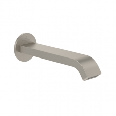 Villeroy & Boch Dawn Bath Spout Wall Mounted 201mm - Brushed Nickel Matt