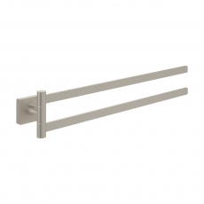Villeroy & Boch Elements Striking Towel Holder with Double Arm - Brushed Nickel Matt