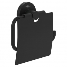 Villeroy & Boch Elements Tender Toilet Roll Holder with Cover - Matt Black