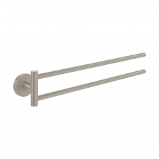 Villeroy & Boch Elements Tender Towel Holder with Double Arm - Brushed Nickel Matt