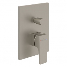 Villeroy & Boch Architectura Rectangular Concealed Shower Valve with Diverter Single Handle - Brushed Nickel Matt