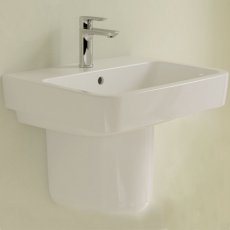 Villeroy & Boch O.novo Basin and Semi Pedestal 550mm Wide - 1 Tap Hole