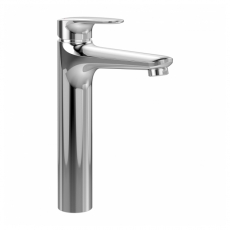 Villeroy & Boch O.novo Start Tall Basin Mixer Tap with Push Button Slotted Waste - Chrome