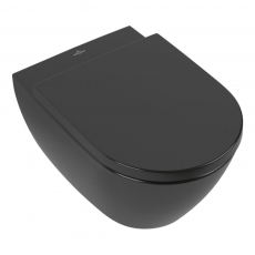 Villeroy & Boch Subway 2.0 Rimless Washdown Wall Hung Toilet and Soft Close Seat - Pure Black