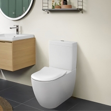 Villeroy & Boch Subway 3.0 Rimless TwistFlush Close Coupled Toilet with Push Button Cistern Bottom Entry - Slim Soft Close Seat