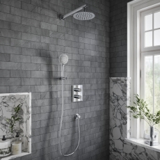 Villeroy & Boch Universal Dual Concealed Mixer Shower with Shower Handset and Round Fixed Head - Chrome