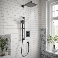 Villeroy & Boch Universal Dual Concealed Mixer Shower with Shower Kit and Square Fixed Head - Matt Black