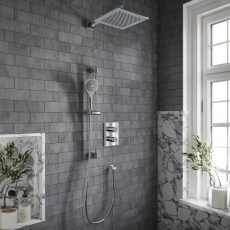 Villeroy & Boch Universal Dual Concealed Mixer Shower with Shower Kit and Square Fixed Head - Chrome