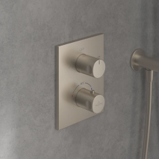 Villeroy & Boch Universal Thermostatic Concealed Shower Valve Dual Outlet - Brushed Nickel Matt