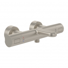 Villeroy & Boch Universal Thermostatic Round Bath Shower Mixer Tap - Brushed Nickel Matt