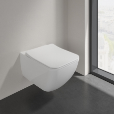 Villeroy & Boch Venticello Rimless Wall Hung Toilet - Slim Wrapover Soft Close Seat