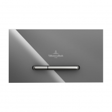 Villeroy & Boch ViConnect Angular Dual Button Toilet Flush Plate - Glass Glossy Grey