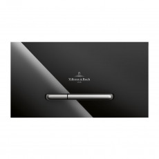 Villeroy & Boch ViConnect Angular Dual Button Toilet Flush Plate - Glass Glossy Black