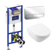 Villeroy & Boch ViPro 2.0 Frame Bundle with Architectura Toilet with Soft Close Seat and Chrome Flush Plate
