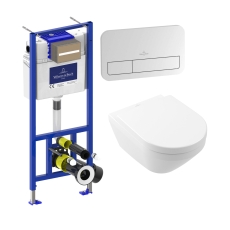 Villeroy & Boch ViPro 2.0 Frame Bundle with Architectura Toilet with Soft Close Seat and White Flush Plate
