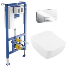 Villeroy & Boch Venticello 5-in-1 Rimless Wall Hung Toilet and Frame Bundle