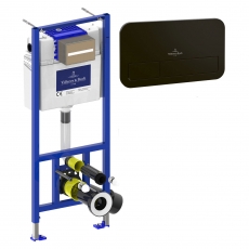 Villeroy & Boch ViPro 2.0 Wall Hung Toilet Frame 1120mm with Matt Black Flush Plate