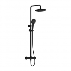 Vitra Aquaheat Bliss 240 Thermostatic Bar Mixer Shower with Shower Kit + Fixed Head - Black
