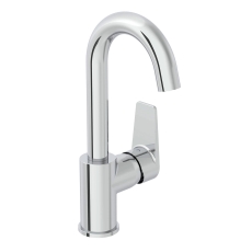 Vitra Flow Square Single Lever Side Action Basin Mixer Tap - Chrome