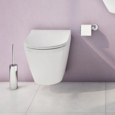 VitrA Integra Round Rimless Short Projection Wall Hung Toilet (inc Slim Seat)