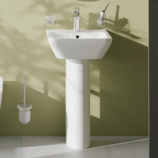VitrA Integra Square Basin with Full Pedestal 450mm Wide - 1 Tap Hole