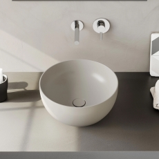 VitrA Recycled Round Countertop Vessel Basin 400mm - Matt Taupe