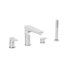 Vitra Root Bath Shower Mixer Tap with Shower Kit - Chrome