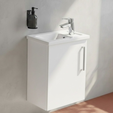 Vitra Root Flat Compact Wall Hung 1-Door Vanity Unit with Basin 450mm Wide