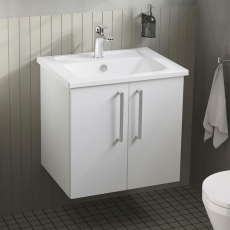 Vitra Root Flat Wall Hung 2-Door Vanity Unit with Basin 600mm Wide