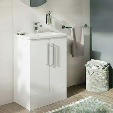 Vitra Root Flat Floor Standing 2-Door Vanity Unit with Basin 600mm Wide