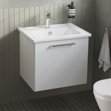 Vitra Root Flat Wall Hung 1-Drawer Vanity Unit with Basin 600mm Wide
