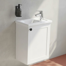 Vitra Root Classic Compact Wall Hung 1-Door RH Vanity Unit with Basin 450mm Wide