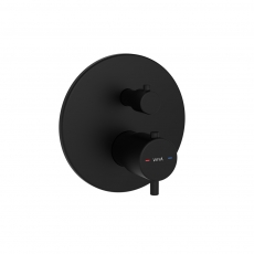 Vitra Round Thermostatic Concealed Shower Valve 2 Outlet - Matte Black