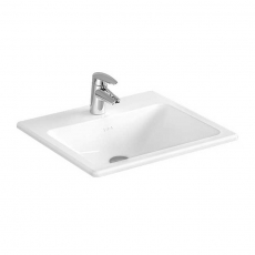Vitra S20 Compact Countertop Inset Basin Front Overflow 450mm Wide - 1 Tap Hole