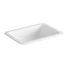 Vitra S20 Compact Countertop Inset Basin Front Overflow 450mm Wide - 0 Tap Hole