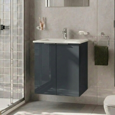 Vitra S20 Square Wall Hung 2-Door Vanity Unit and Basin 600mm Wide