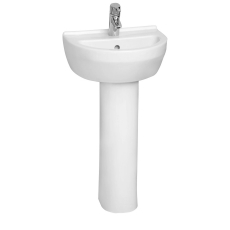 Vitra S50 Basin and Full Pedestal 450mm Wide - 1 Tap Hole