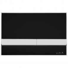 Vitra Select Mechanical Dual Flush Plate - Glass Black