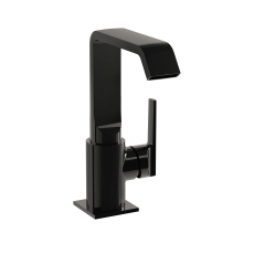 Vitra Suit Single Lever Side Action Basin Mixer Tap - Glossy Black
