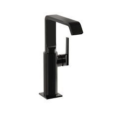 Vitra Suit Single Lever Side Action Tall Basin Mixer Tap - Glossy Black