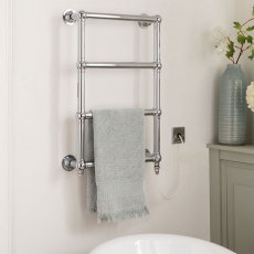 Vogue Ballerina Electric Wall Mounted Heated Towel Rail 748mm H x 498mm W - Chrome