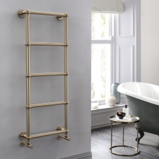 Vogue Ballerina Wall Mounted Focus Brushed Brass Traditional Towel Rail